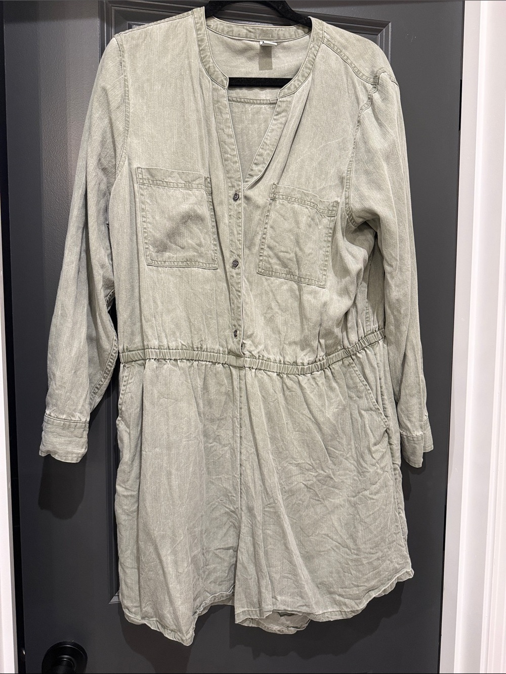 Old Navy Women's Lightweight Sage Utility Jacket Romper